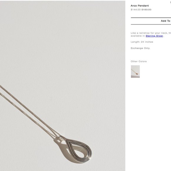 Pamela Love .925 tear drop pendant + chain - Picture 7 of 8